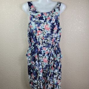 Akualani Abstract Print Sleeveless ruffles Dress